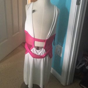 Bebe pink and white dress